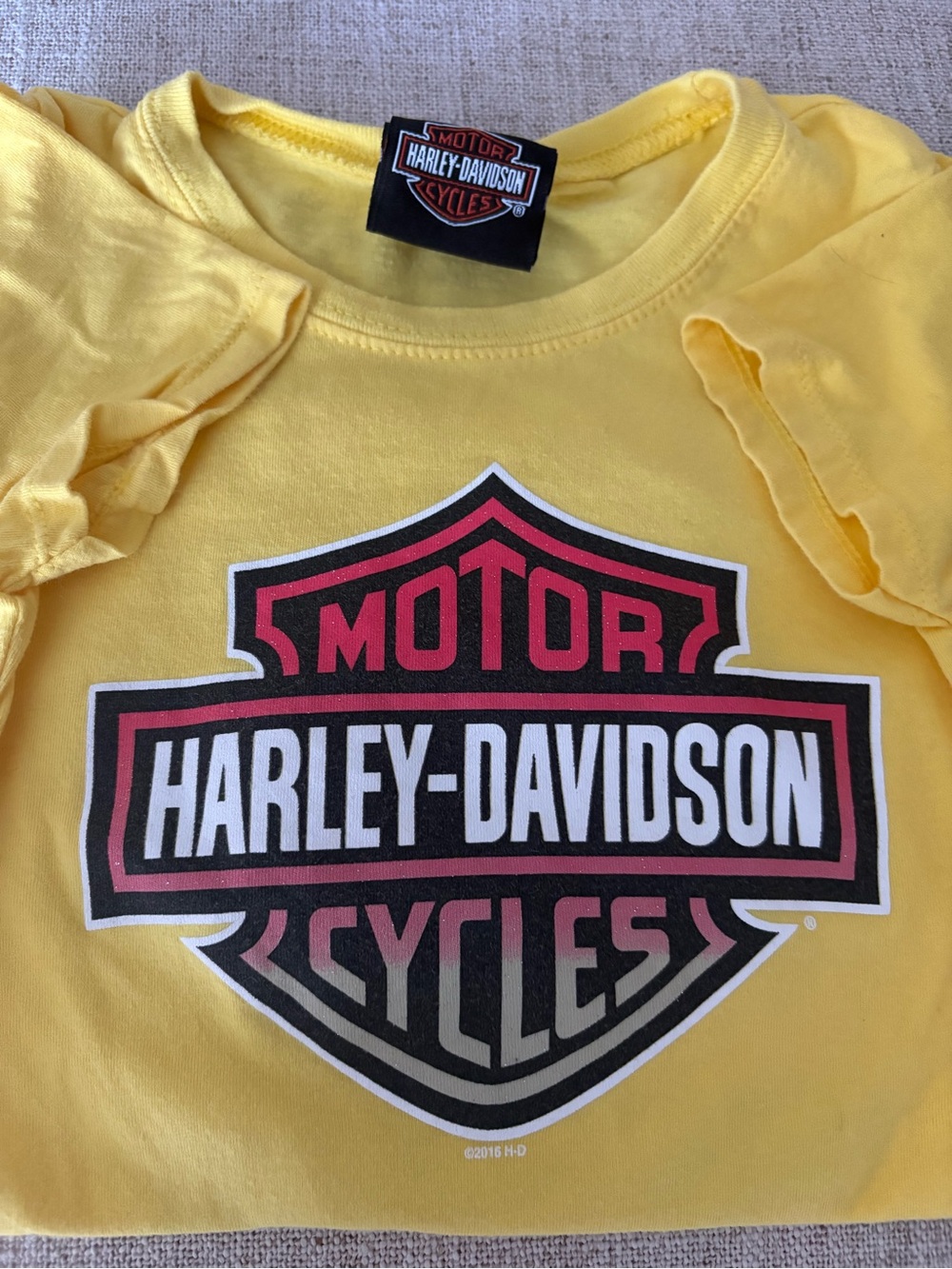 Harley-Davidson Kids' Yellow Logo Tee Looks like size 4/5